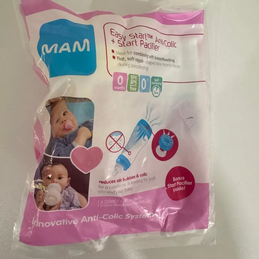 Mam Easy Start Anti-Colic Bottle & Mam Start Pacifier New